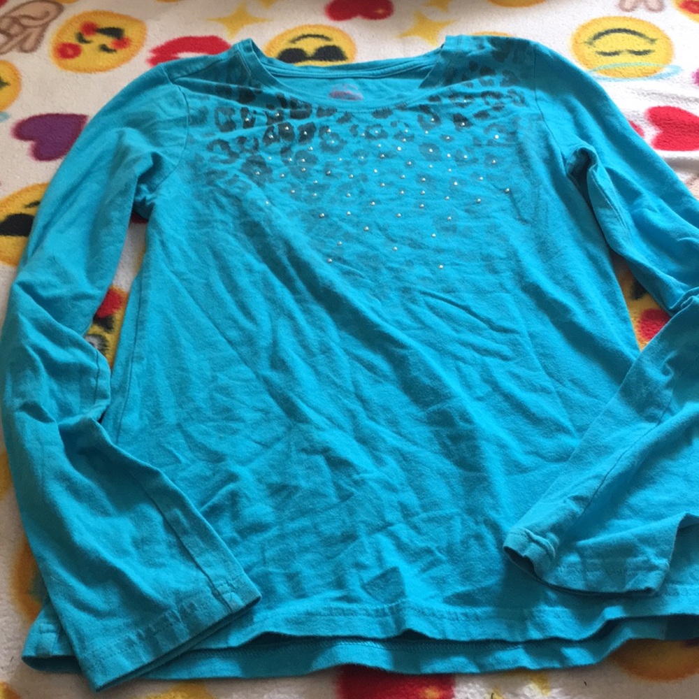 Faded Glory Blue long sleeve w/ design and jewels